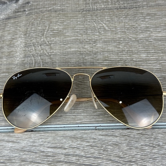 Ray-Ban 58014 Gold Metal Frame Aviator Sunglasses Brown Lenses **Frames Only** - Picture 13 of 14
